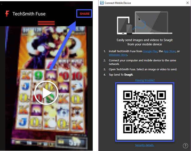 techsmith-fuse-interface-showing-share-option-and-qr-code-used-to-connect