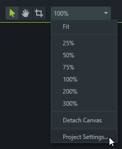 Clicking the Project Settings option in the Canvas options menu.