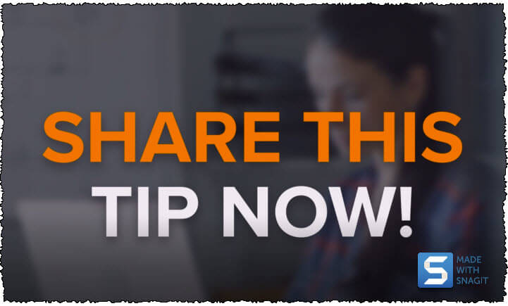 screenshot of social media video frame with call to action of share this tip now!