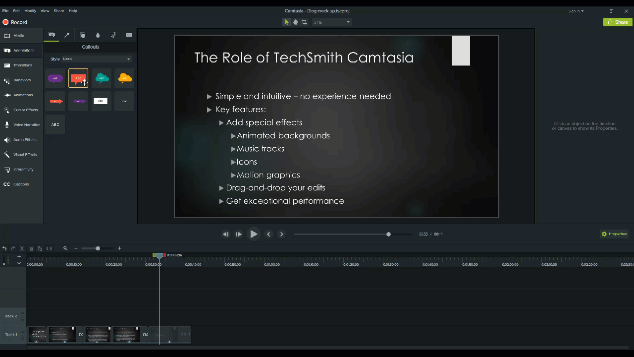 Screenshot Anmerkungen in Camtasia einfügen.