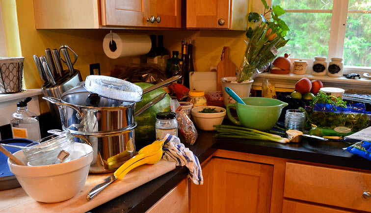 Messy kitchen at Kelly's House