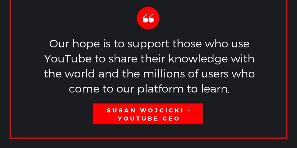 learning for youtube susan wojcicki quote