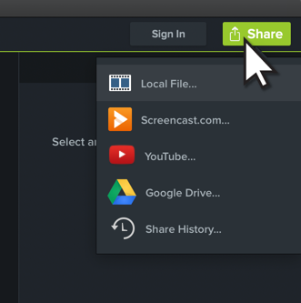 Camtasia vous permet de partager facilement votre vidéo explicative sur la plateforme de votre choix.