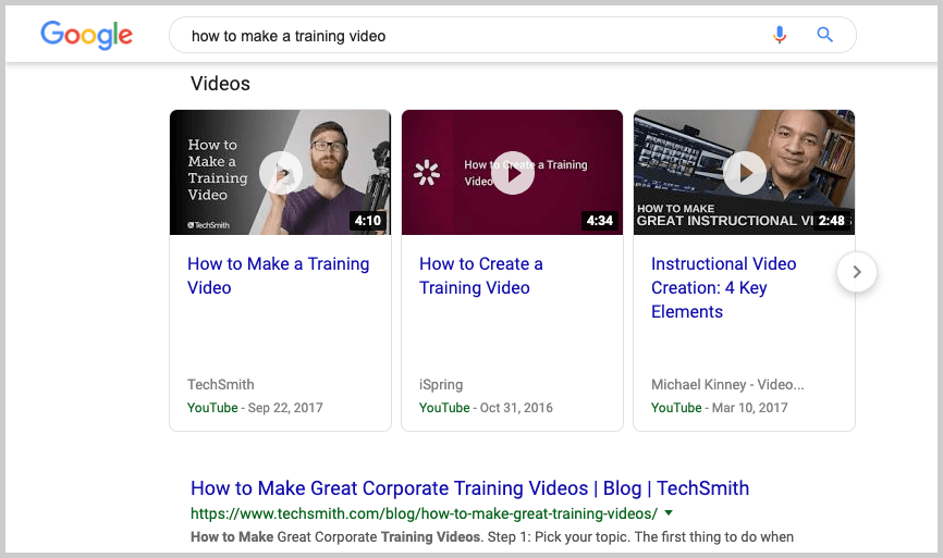google video results