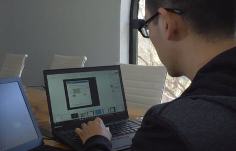 Joshua Ho, CEO of Referral Rock, using Snagit on his laptop