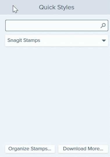 animated gif of searching for Snagit stamps
