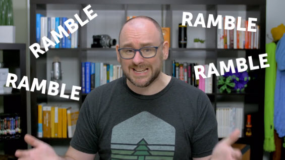 Matt Pierce of TechSmith talks into his webcam, with the word "Ramble" 