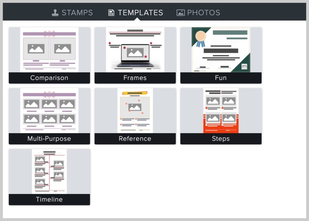 quick reference templates for Snagit 2020