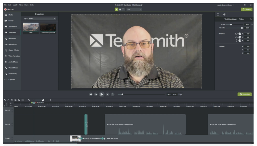 Discover how to edit a video using Camtasia
