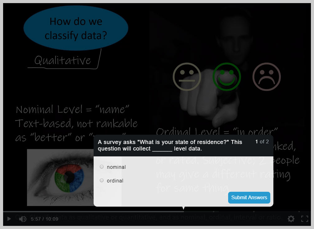 Example of an in-video quiz.