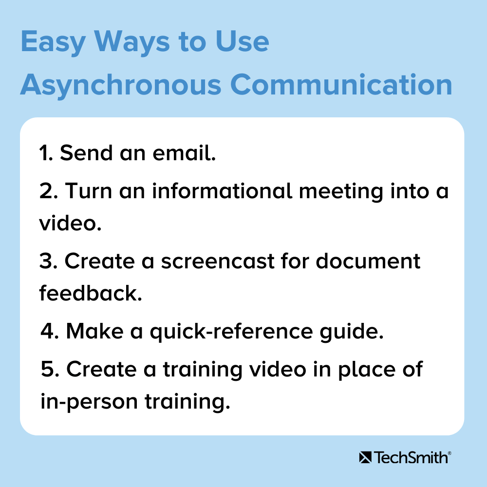 5 Easy Ways to Use Asynchronous Communication