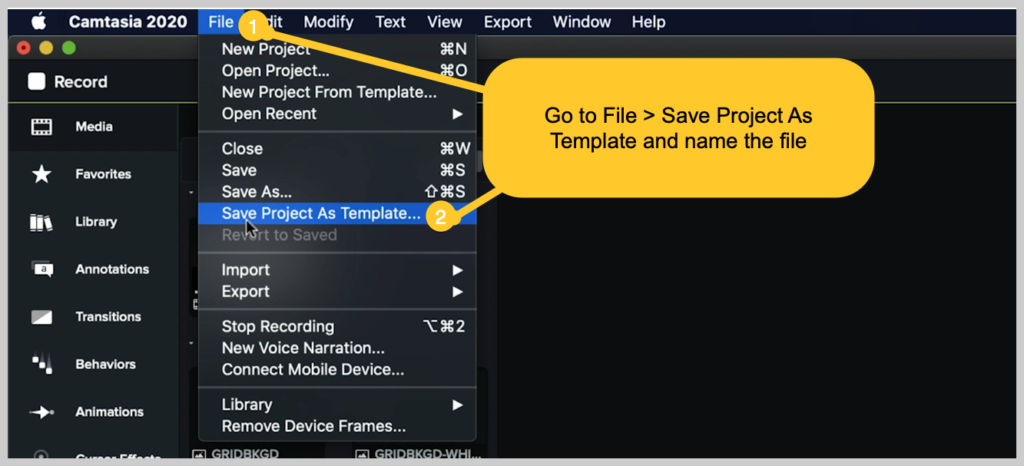camtasia screenshot how to make a demo video save as template