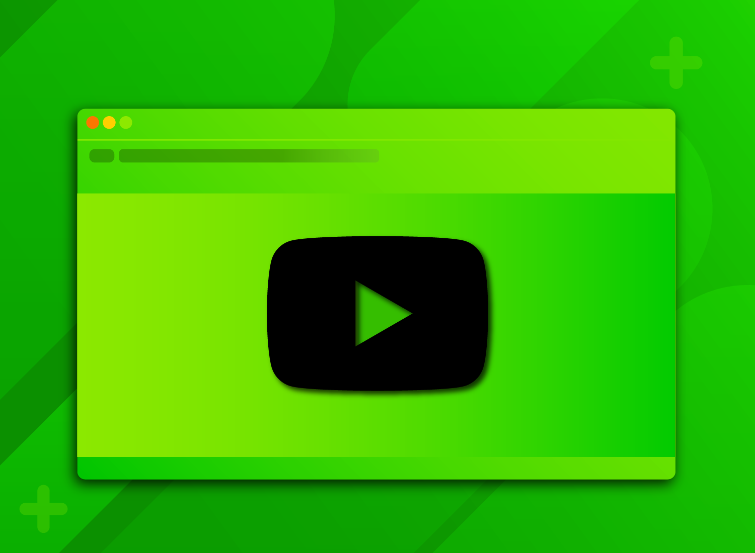 Stylized image of a web browser window with a large YouTube play button icon centered on a vibrant green background, suggesting a tutorial on "how to make a YouTube intro."