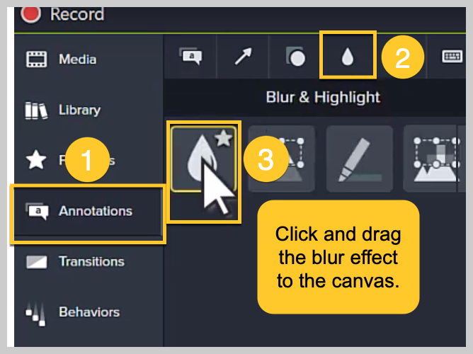 How to blur a video in Camtasia.