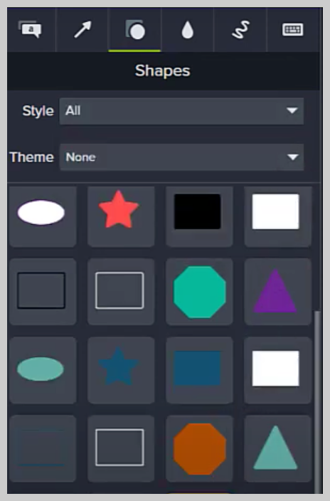 How to add shapes to Camtasia.