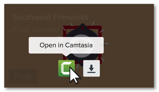 Open asset in Camtasia button