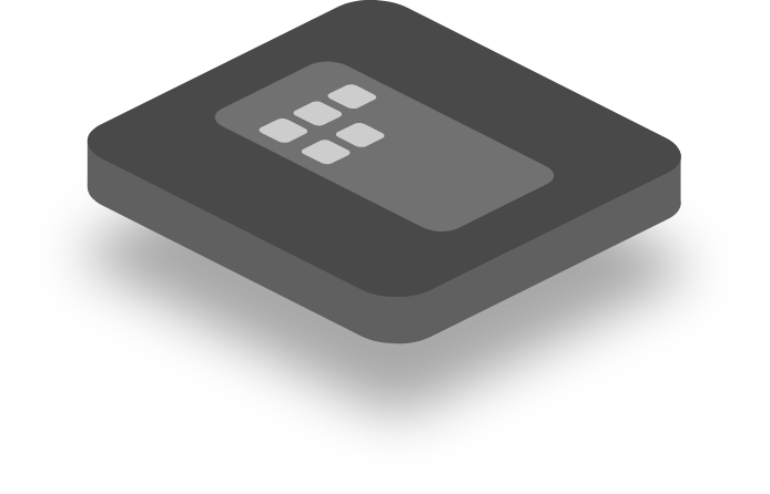 3d icon with a simplified mobile phone icon