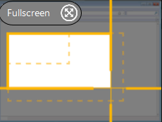 Selection crosshairs and Fullscreen button
