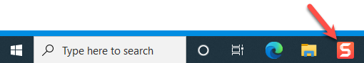 Icono de captura en la barra de tareas de Windows