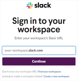 Feld „Workspace-URL“