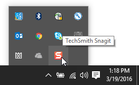 Snagit icon in Notifications