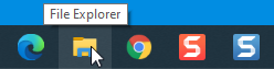 Explorador de archivos en la barra de tareas de Windows