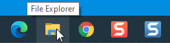 Explorateur de fichiers dans la barre des tâches Windows