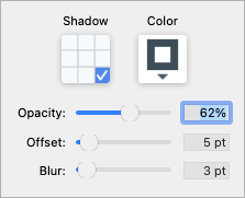 Shadow properties on Mac