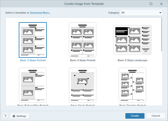 Create Template dialog