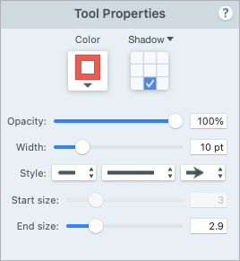 Arrow properties on Mac