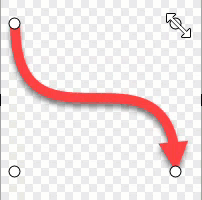 Drag white handle to adjust bezier curve