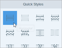 Styles rapides de l’outil Découper