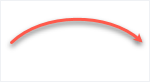 Windows で表示された曲線の矢印