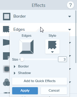 Effekt-Dropdown-Menü (Windows)