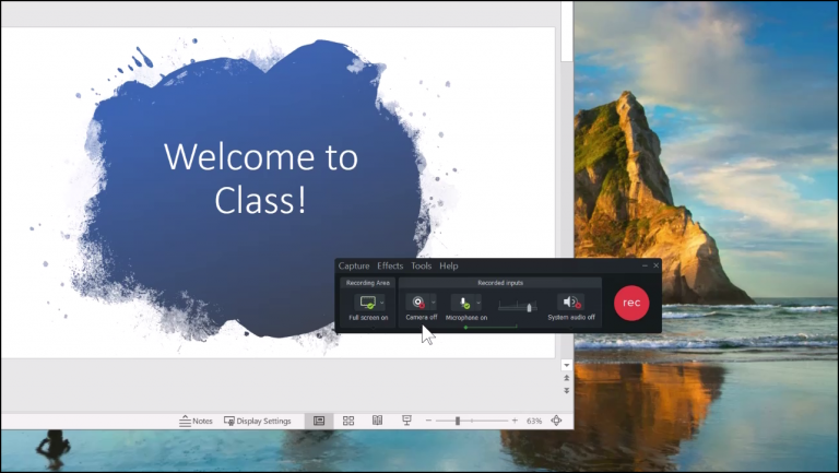 PowerPoint presentation with Camtasia recorder