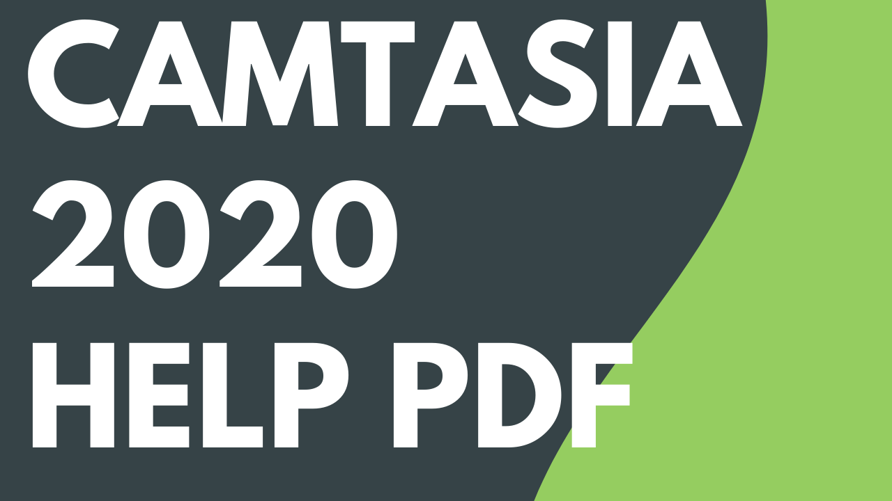 Camtasia 2020 Help PDF