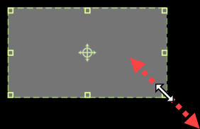 Drag handles to resize recording area