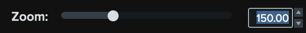 Drag slider or enter percentage value to zoom