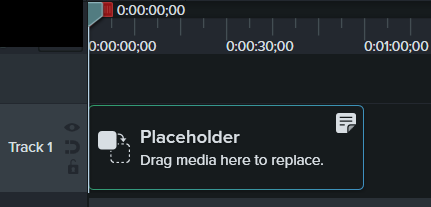 Example of a placeholder on the timeline