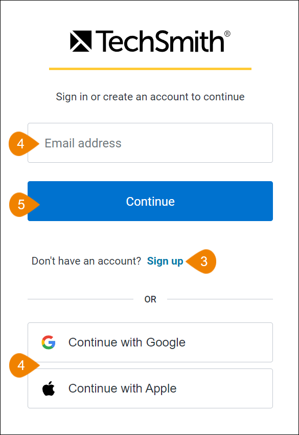 Sign up to create an account