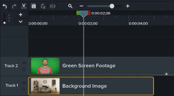 Background clip on timeline track