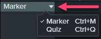 Quiz or marker drop down menu