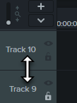 Click and drag to adjust track size