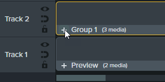 Click the plus icon to open the group