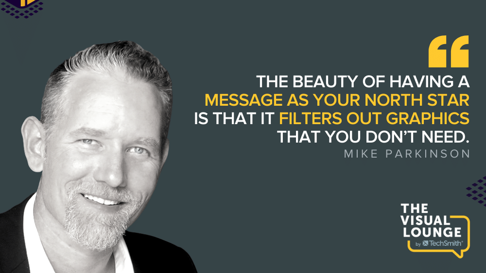 "The beauty of having a message as your north is that it filters out graphics that you don't need." - Mike Parkinson