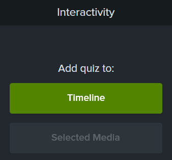 Add quiz to Timeline button