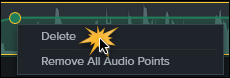 Options de suppression des points audio