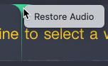 Option pour rétablir l’audio