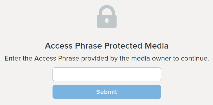 Enter Access Phrase field