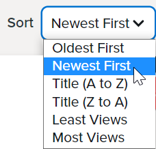 Sort dropdown